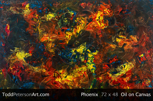 Phoenix oil on canvas painting from Todd Peterson's Passion Collection